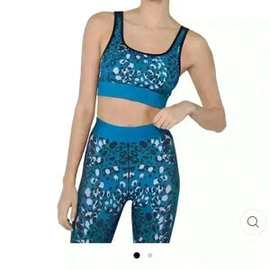 Ultra Cor Womens Blue Knit Fitness Running Sports Bra Athletic NWT sm